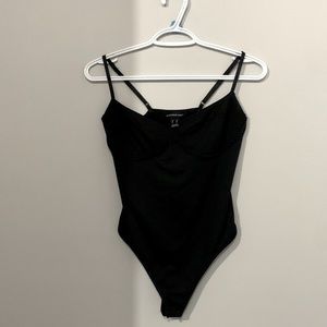 Streetwear Society, black/size M. Snap bottom bodysuit with thong bottom